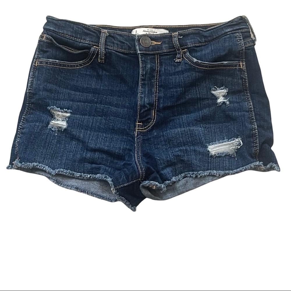 Abercrombie & Fitch Distressed Blue Jean Short Shorts Size 2
